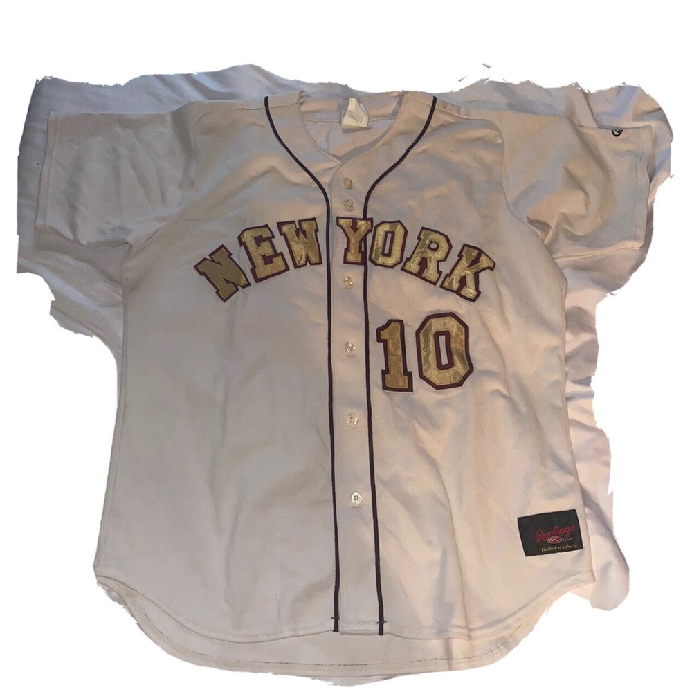 Rawlings PHIL RIZZUTO 10 NEW YORK YANKEES WHite Gold‎ JERSEY Size XL Extra LARGE